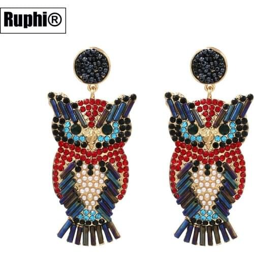 Beaded Owl stud Earrings Fashion animal handmade earring jewelry
