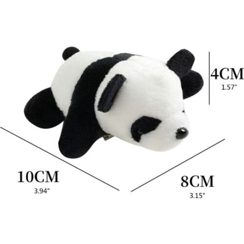 Brooch Pin Mini Plush Panda Breastpin Animal Toys Gift for Girls Family Friends Backpack Clothes Bags (Black White)