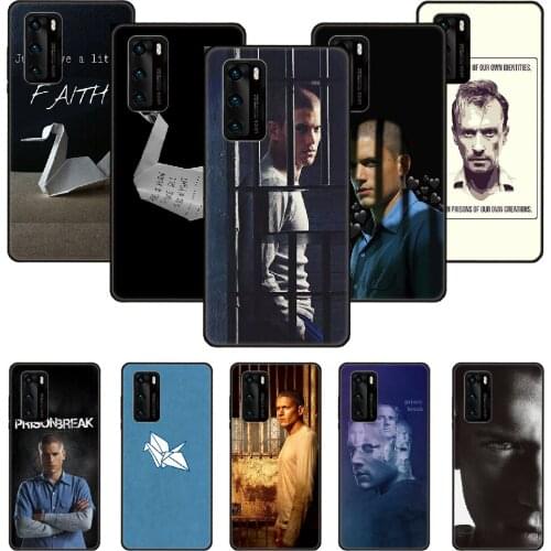 Phone Case For Huawei P20 P30 P40 P Smart Z + P10 Mate 30 10 20 Lite Pro Black Cover Etui Fashion Back Art Prime Prison Break