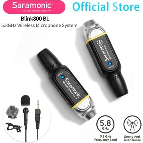 Saramonic Blink800 B1 5.8GHz Digital Wireless Microphone System with 3.5mm TRS audio output cable for DSLRs mirrorless cameras