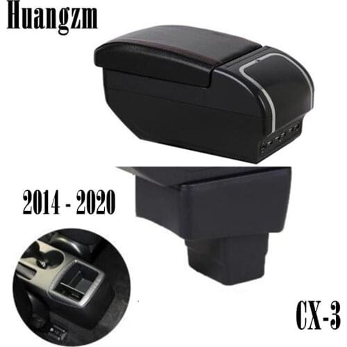 For CX-3 CX 3 CX3 armrest box USB Charging interface heighten central Store content cup holder ashtray accessories