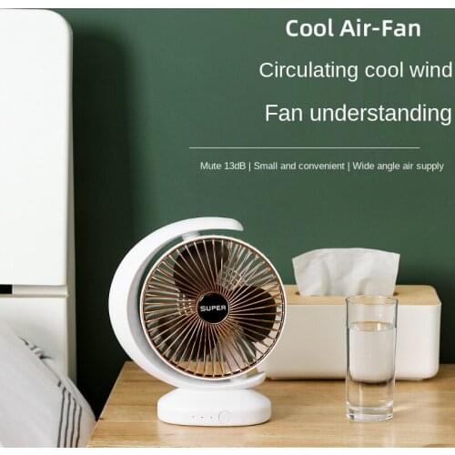 Electric Fan Air Cooler USB Charging Desktop Mini Fans Super Wind Silent Air Cooler For Summer Home Appliances Three Speeds FS31