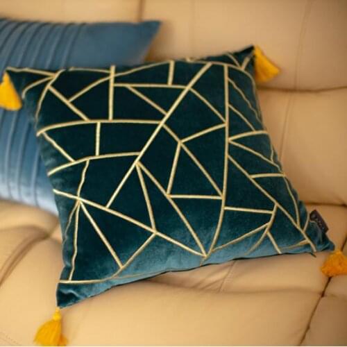 European Style Luxury Beige Blue Yellow Cushion Covers Embroidery Decorative Pillow Cases Throw Pillowcases Sofa Cushions