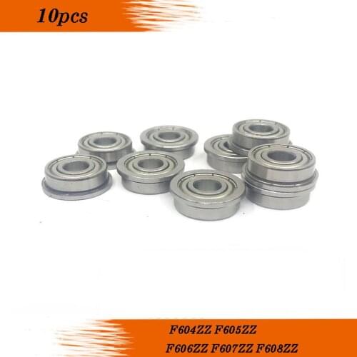 Free shipping 10pcs F604ZZ F605ZZ F606ZZ F607ZZ F608ZZ Flange Ball Bearings