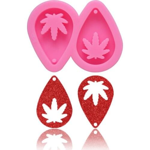 Maple Leaf Shape Silicone Mold Making Key Ring Pendant Decoration Keychain Jewelry Epoxy Resin Rubber Handmade Coconut Tree