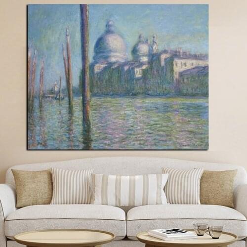 HD Print Canvas Wall Art Impressionist Claude Monet Grand Canal Landscape Oil Painting Poster Modern Picture for Living Room