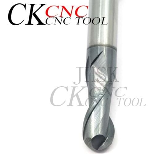 HRC60 ° 50mm 2 flut tungsten steel milling cutter R3 ball round ball head end mill straight taper carbide metal milling cutter