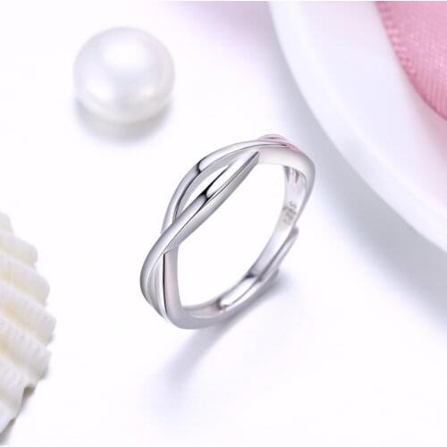 925 sterling silver high quality best-selling fashion simple open adjustable hollow braided rings