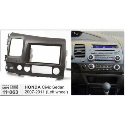Car Radio Fascia Trim Kit 2 Din Dash Panel DVD Frame Install Kit for Honda Civic 2006 2007 2008 2009 2010 2011