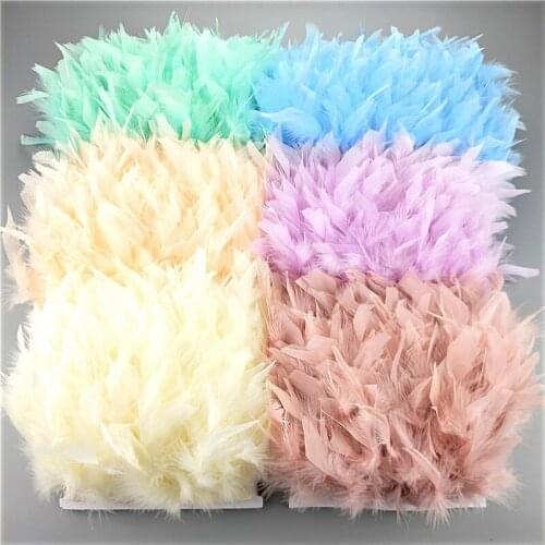 2meters Turkey Feather Trims Colorful Plumas Fringe for Needlework and Handicrafts Feathers Lamp Accessories Holiday Decoration