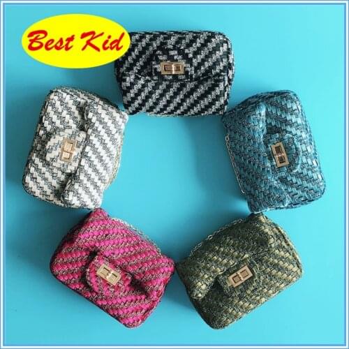 BestKid Bags! Newest Arrival Childrens Fashion Woven Pattern Shoulder Bags Kids Small Purse Princesss Bags Toddlers Bag SMT018