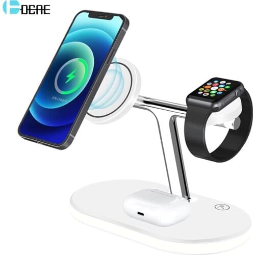 3 in 1 Magnetic 15W Wireless Charger Stand For iPhone 12 pro Max Apple Watch 6 SE 5 4 3 2 Airpods Pro Fast Charging Dock Station