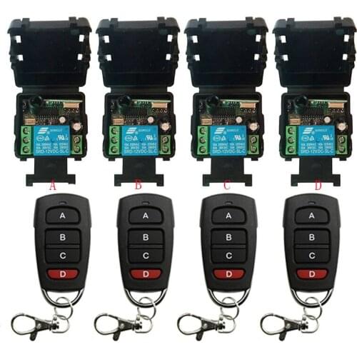 Mini Wireless RF Remote Control Light Switch 10A Relay Output Radio DC12V 24V 1 CH Channel 1CH Receiver Module +Transmitter