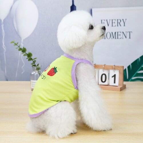 Fashion Luxury Thin Dog Fruit Vest Spring and Summer Cute Pet Dog Strawberry Vest Clothes