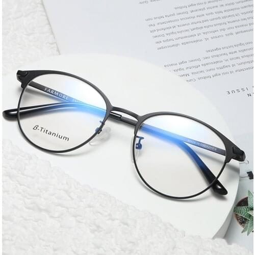 Logorela Alloy Glasses Frame Men Women Vintage Round Myopia Optical Frames Prescription Eyeglasses Screwless Eyewear FM1865