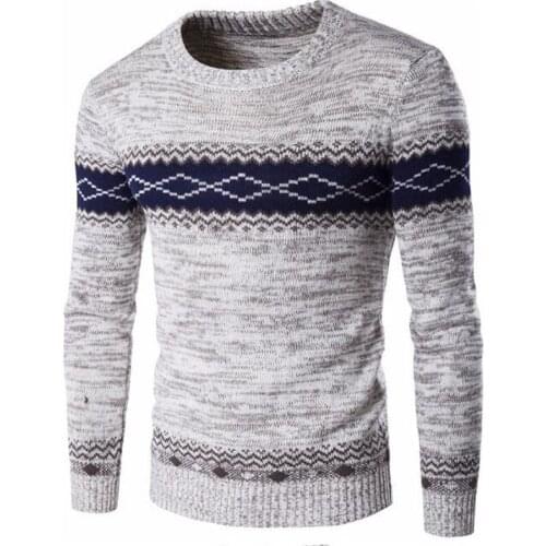 2019 Mens Sweaters Knitwear Mens Fashion Autumn / Winter Sweater Casual Striped Men O-Neck Pullovers Knitted Male Long Sleeve
