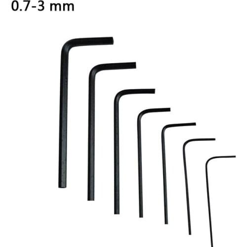 7pcs/ pack) 0.7-3.0mm Carbon Steel mini Hex Wrench Set Hex Keys Hand Tool Hex Key Allen Wrench Repair Tool