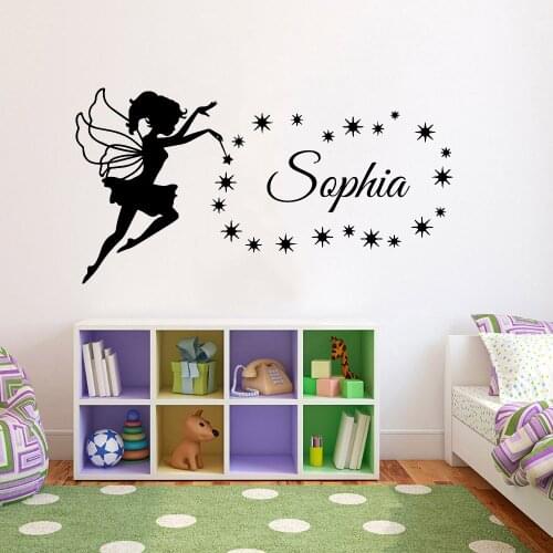 Cartoon Name Wall Stickers Boys Girls Children Bedroom Art Decor Vinyl Self-adhesive Window Door Customized Name Decals Z232
