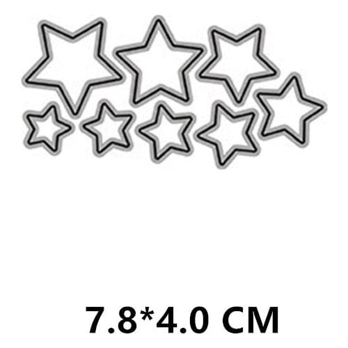 2021 New Five Pointed Star Cutting Dies DIY Scrapbooking Embossing Paper Photo Frame Stamps Crafts Template Mould Stencils
