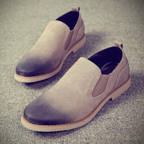 Autumn and winter youth England Chelsea casual shoes mens shoes fashion trend frosted and velvet leather shoes