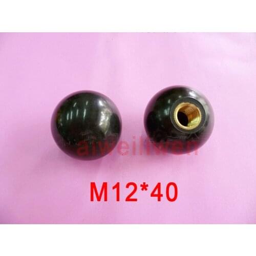 M12 thread 40mm length machine tool Ball handle Bakelite ball Electric wood ball knob handwheel Plastic teeth The handball