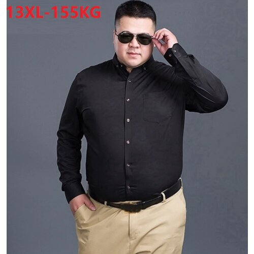 Antumn large size Dress shirts wedding men office shirt long sleeve formal business oversize shirt 10XL 9XL 12XL 60 56 58 purple
