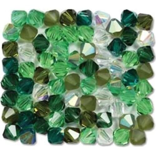 STENYA 4mm Light Green Crystal Beads Bicone Shape Stone Jewelry Findings Earrings Glass Charms Bracelet Necklace Accessories Diy