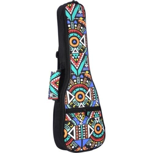 Double Strap Hand Folk Ukulele Carry Bag Cotton Padded Case For Ukulele Guitar Parts Accessories,Blue-Graffiti