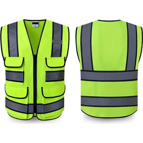 Reflective Vest High Visibility Multi Pocket Safety Gear Outdoor Protector Tank Top Construction Site Outer Wear new