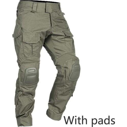 HANWILD G3 Tactical Hiking Pants with Pads Multicolor Hunting Pants Military Uniform Forces Suit Combat Pants Windproof Pants