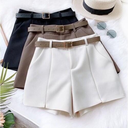 Spring Summer Shorts for Women Casual Wide Leg High Waist Shorts Korean Short Pants Slim Cotton Sashes Chic Solid Shorts Skirts