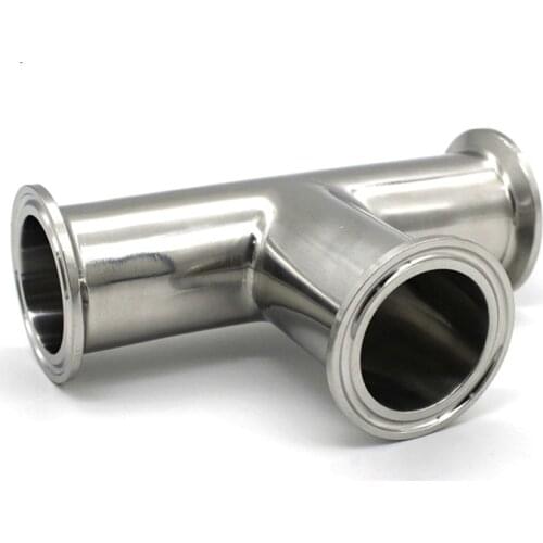 1" Pipe OD 25mm Sanitary 3 Way Tee Stainless Steel SS304 Weld Ferrule OD 50.5mm fit 1.5" Tri Clamp