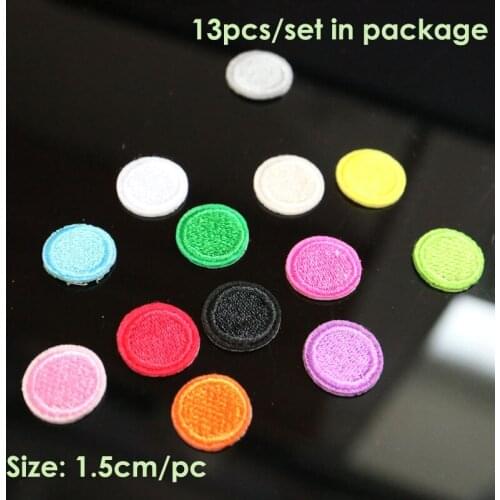 13pcs/set Round iron on patches for clothing Small embroidery ironing applique parches sticker for bags backpack jeans