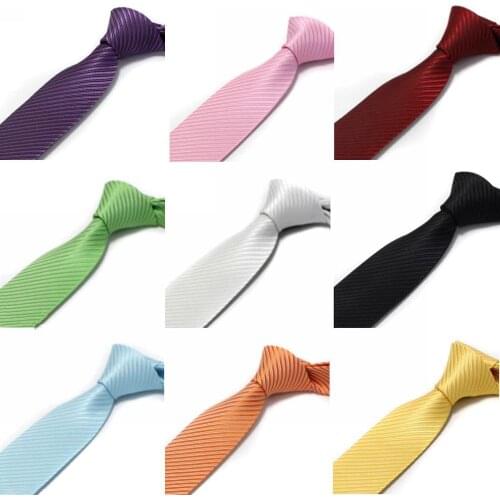 2018 Slim Ties neck Tie Mens necktie striped Solid Polyester 16colors