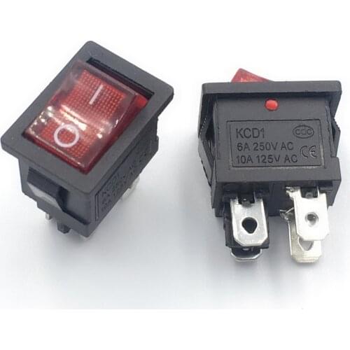 5pcs/lot 15*21mm LED Light SPST 4PIN ON/OFF G121 Boat Rocker Switch 6A/250V 10A/125V Car Dash Dashboard Truck RV ATV Home