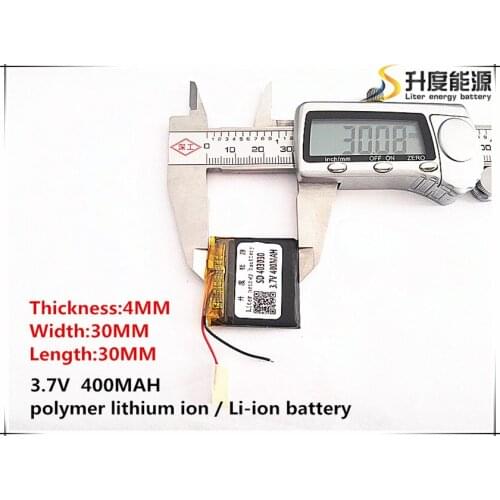 5pcs [SD] 3.7V,400mAH,[403030] Polymer lithium ion / Li-ion battery for TOY,POWER BANK,GPS,mp3,mp4,cell phone,speaker