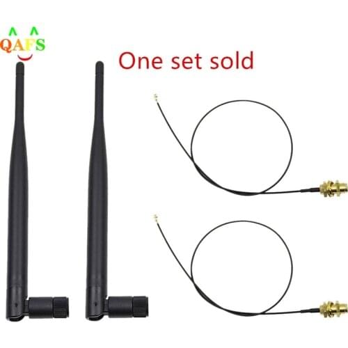 6dBi Dual Band M.2 IPEX MHF4 U.fl Cable to RP-SMA Wifi Antenna Set for Intel AC 9260 9560 8265 8260 7265 7260 NGFF M.2 Card