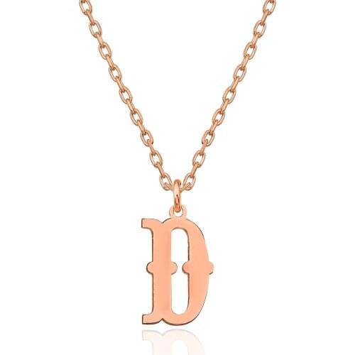 925 sterling Silver D Letter Necklace DN394