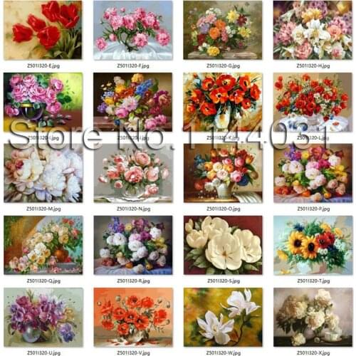 5D Diy Diamond Painting Cross Stitch Red Floral Vase Crystal Needlework Diamond Embroidery Flower Full Square Diamond Decorative