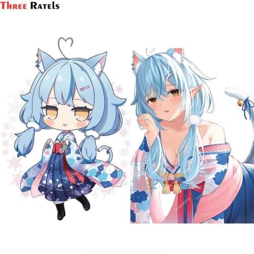 Three Ratels A486 Yukihana Lamy Hololive Car Sticker Auto Accessories Anime Vinyl Materal Decor Decal Girls Favorite