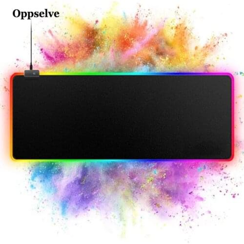 Large Gaming Mouse Pad Luminous RGB Light Keyboard Desk Mat 900x400 800*300 For PC Computer Backlit Mousepad Non-slip Mouse Mat