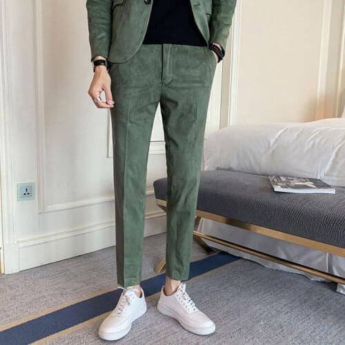 Suit Pants men Solid Color Fashion Mens Dress Pants Slim fit Long Trouser korean Mens Business formal pants for men social pant