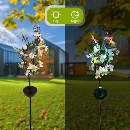 Branches Decor LED Decorative Lights 12 Lilies Waterproof For Walkway Yard Lawn Cherry Tree Multi-color Outdoor Lamp