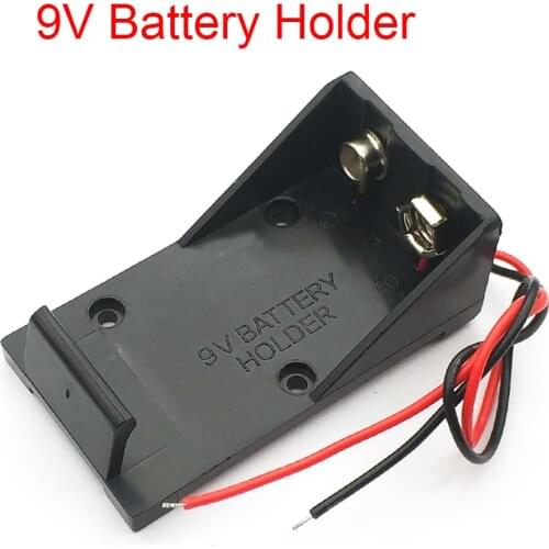9V Battery Clip Holder Case Box with Wire Leads DIY
