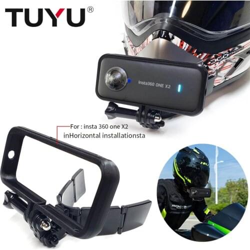TUYU Motorcycle Helmet Front Chin Holder Folding Bracket for insta 360 one X2 Gopro Sports Camera Cell phone Accessories