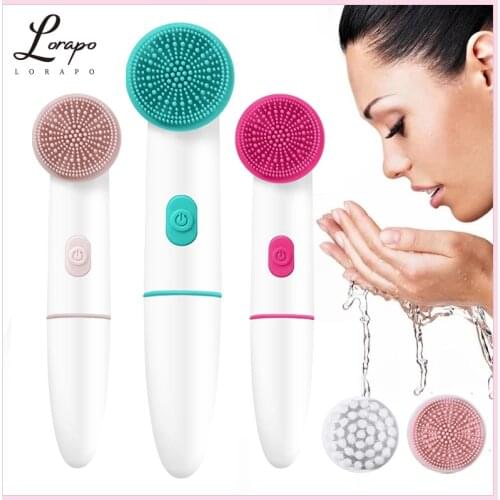 Electric Facial Cleansing Brush 2 in 1 Sonic Vibration Cleansing Brush Facial Cleansing and Exfoliating Massage Cleansing Brush