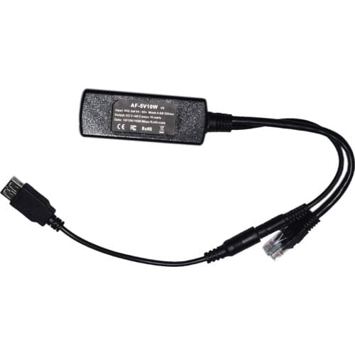 Gigabit PoE Splitter 10 watt Power 5 volt for up to 100 meters: AF-USB
