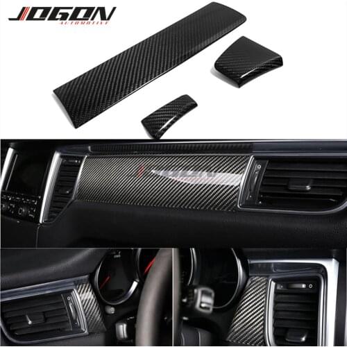 Glossy & Matte Carbon For Porsche Macan 95B 2014 - 2018 Car Interior Central Console AC Vent Outlet Frame Sticker Panel Trim