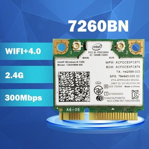 Mini pci-e Wifi card for Intel Wireless-N 7260 7260HMW 7260BN BT4.0 wireless card