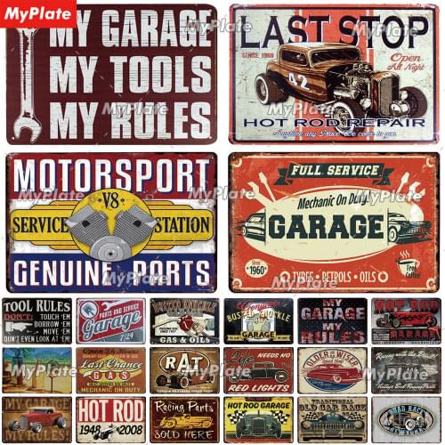 MOTORSPORT Metal Sign Vintage Plaque Tin Sign Wall Decor For Garage Service Plate Motor Crafts Racing Parts Poster Custom